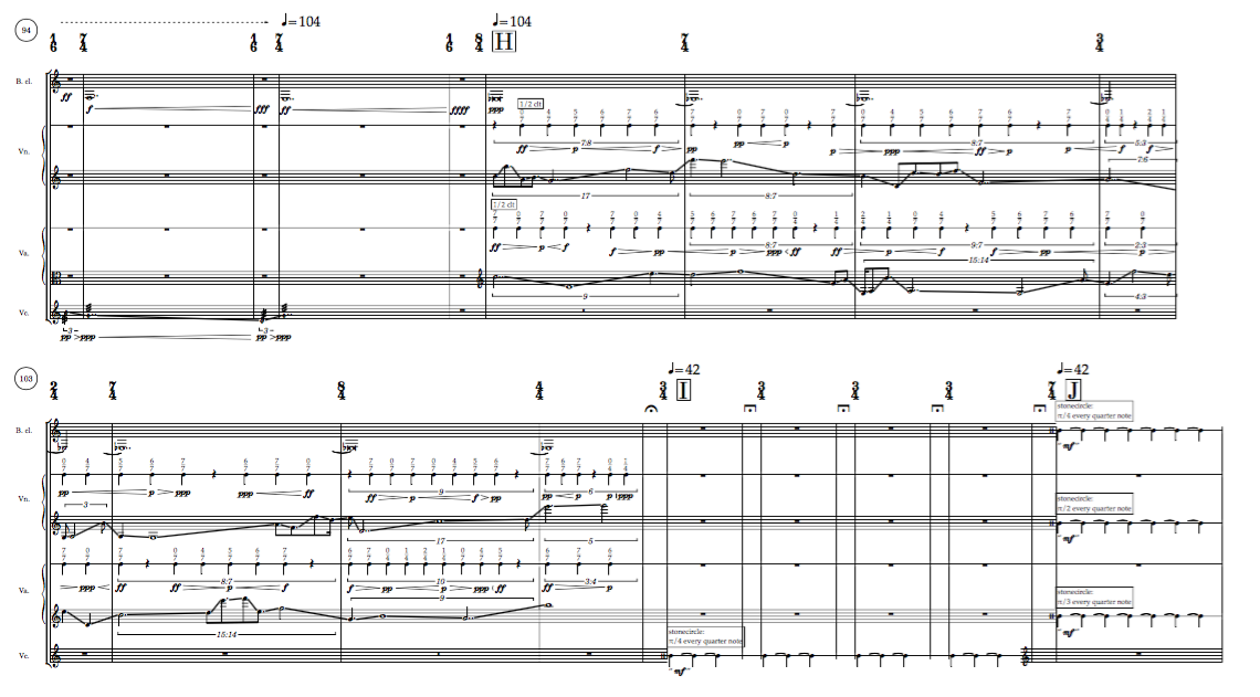 Page 5 of Ikribu (2016)
                     for bass clarinet, violin, viola & cello
