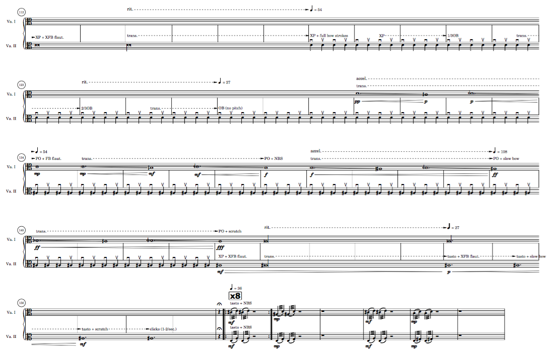 Page 3 of Ins Wasser eingeschrieben (2014) for two violas
